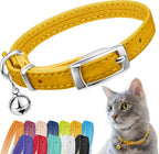 CollarDirect Leather Cat Collar with Removable Bell - Safety Elastic Strap (Breakaway Alternative) - Kitten Collar for Small & Big Boy & Girl Cats - Image 13