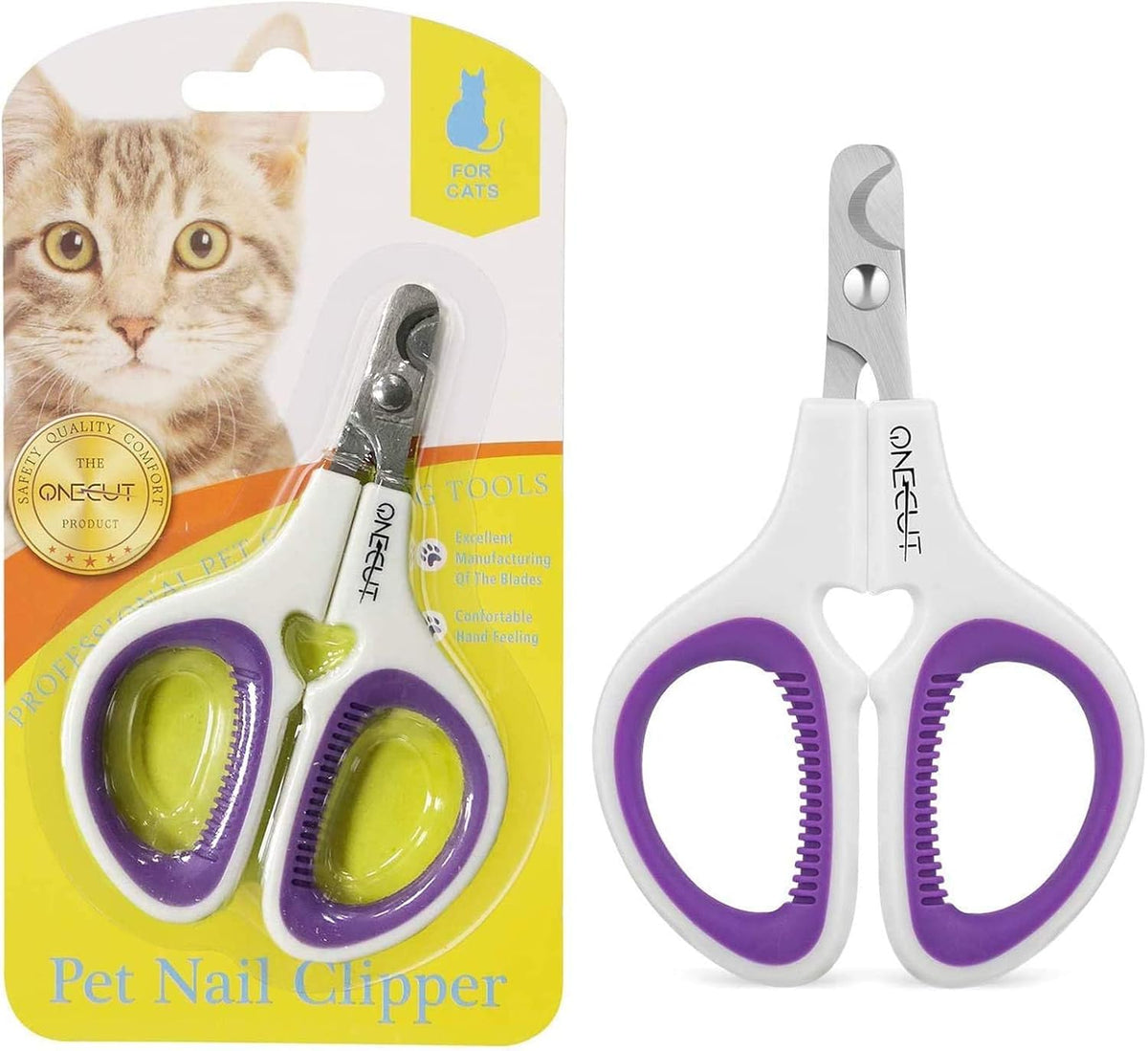 Angle view highlighting the safety guard curved head on the small animal claw trimmer