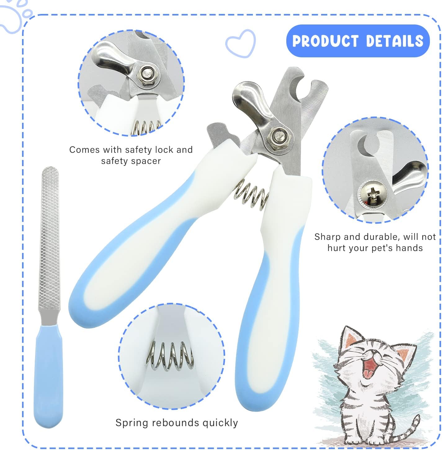 Crafterlife 6 piece pet care kit packaging and blue grooming tools for small animals.
