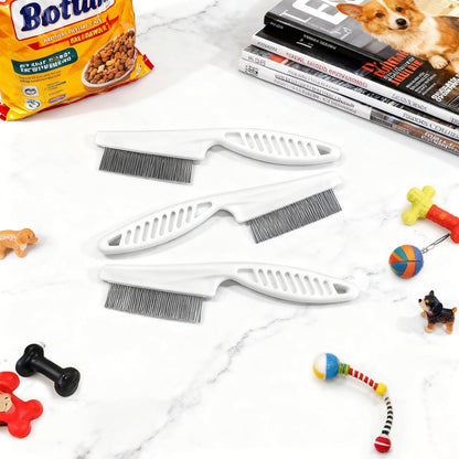 Packaging view of the authentic USA imported 55 TRENDS 3-piece pet parasite comb kit.