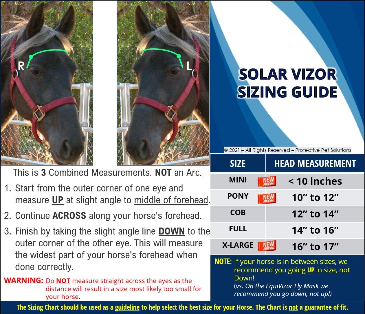 Size full EquiVizor horse fly mask packaging