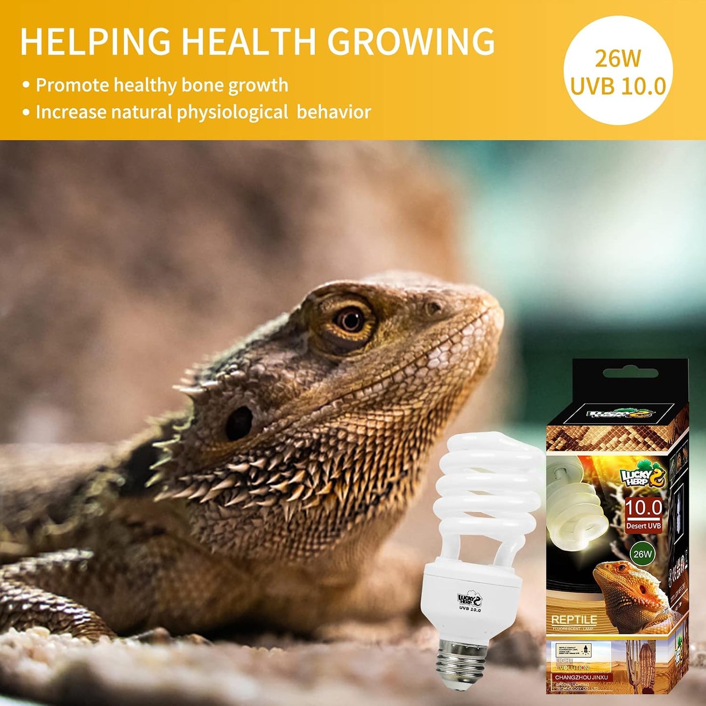 Premium imported USA reptile habitat lighting bulb close up view
