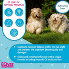 Back label of USA imported pet grooming spray displaying application instructions