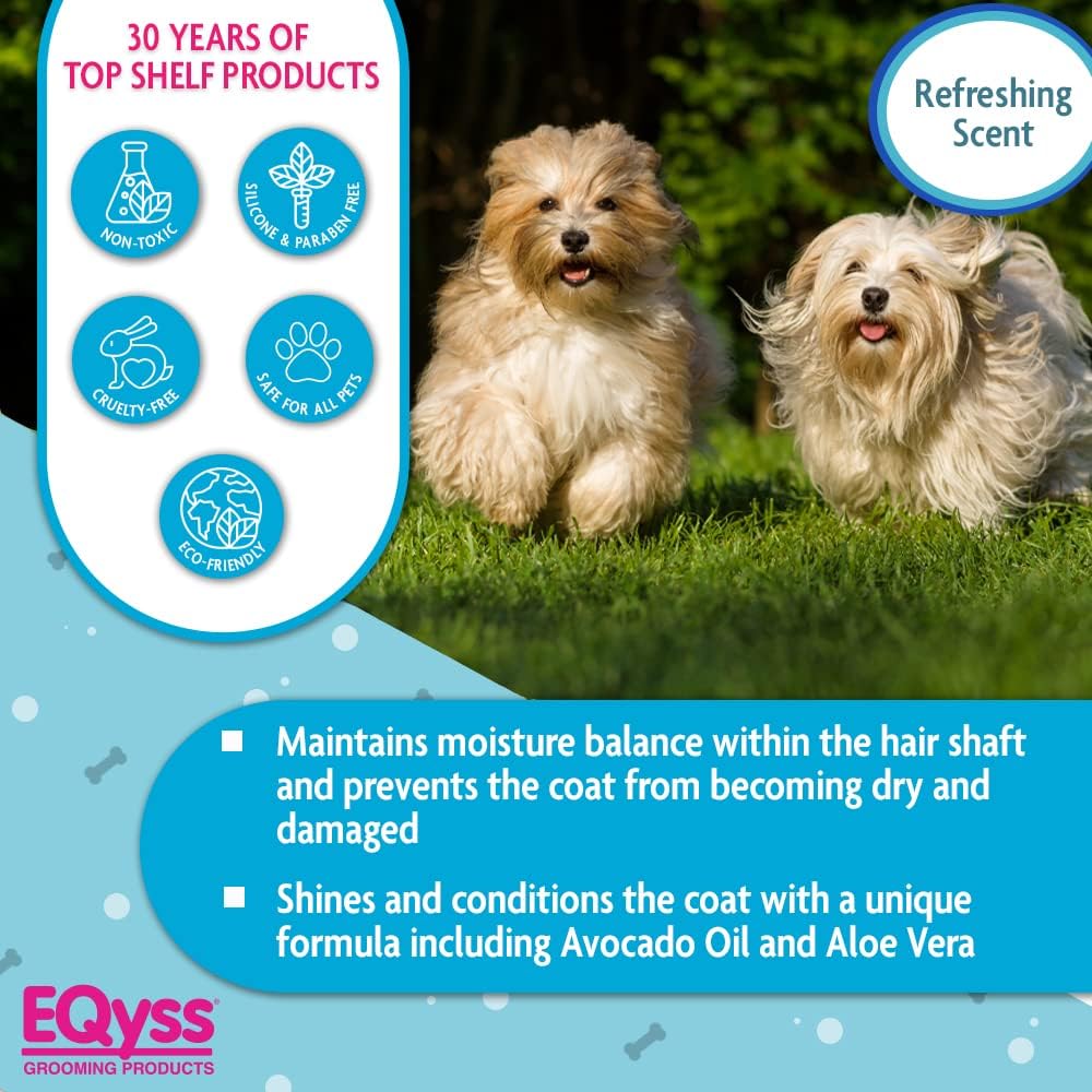 Back label of USA imported pet grooming spray displaying application instructions