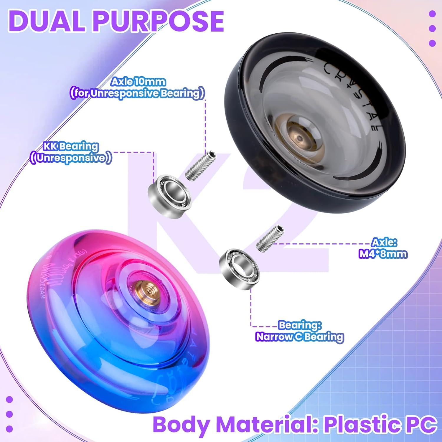 Unresponsive KK bearings and bearing removal tool accessory set close up view