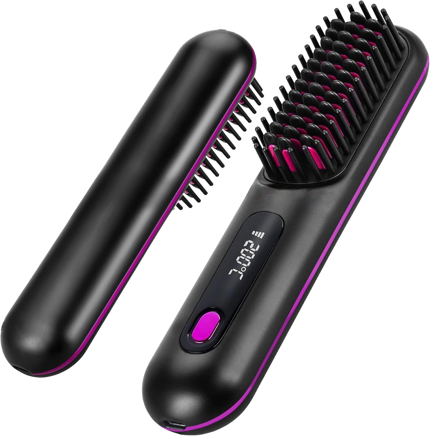 Bordeag Go Brush Pro 2026 portable cordless straightener black front view