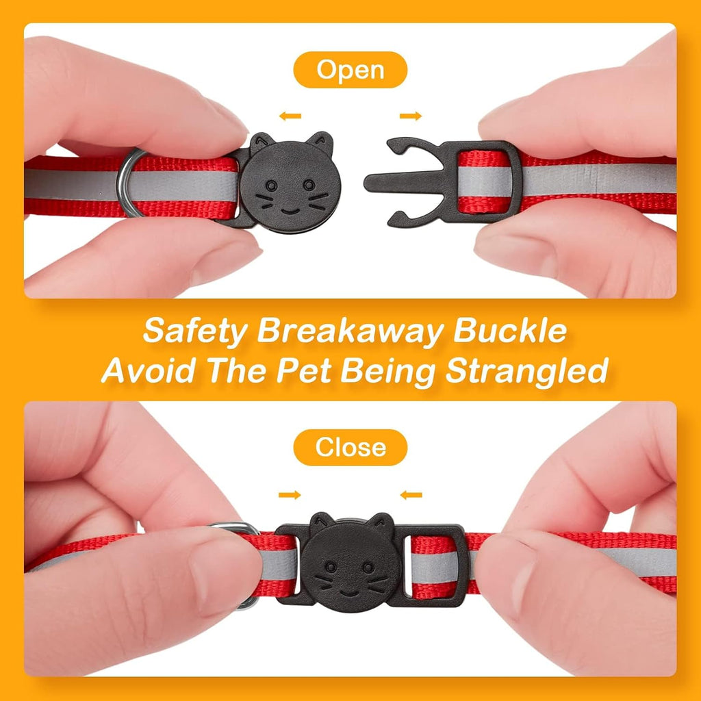 Included metal jingle bell attached securely to the nylon collar strap.