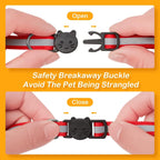 Included metal jingle bell attached securely to the nylon collar strap.