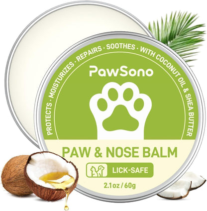 PawSono Lick-Safe Dog Paw And Nose Balm front view of container