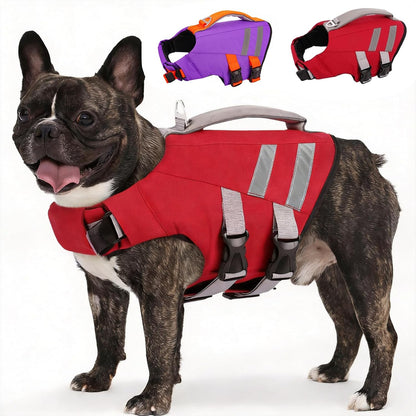 LeLePet Dog Life Jacket, High Flotation Dog Life Vest for Swimming, Boating, Ripstop Reflective Pet Swim Vest for Small Medium Large Dogs Pool Floats Adjustable Swimming Vest for Dogs Water Safety - Image 10