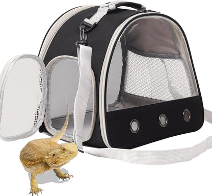Bearded Dragon Travel Carrier,Lizards Carrier, Small Animal Travel Carrier for Sugar Glider Hedgehog Rat Parrot Bird Guinea Pig, Portable Guinea Pig Travel Bag for 2 - Image 1