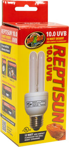 Zoo Med 13 watt UVB terrarium bulb showing spiral glass design