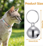 Close up of half inch small pet jingle bells showing the split ring attachment loop