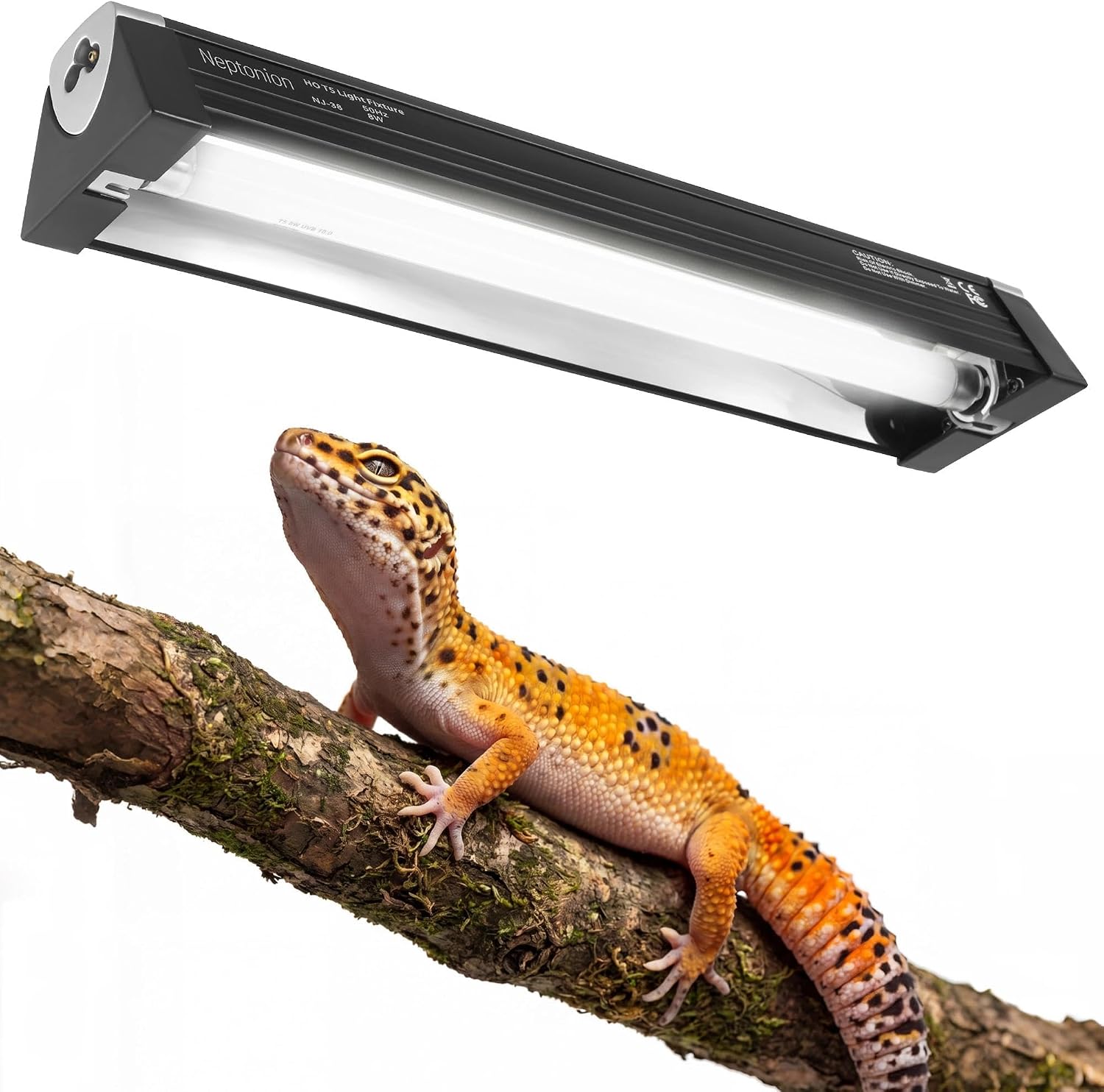 8W Reptile T5 HO UVB 12.5" 10.0 Light Fixture with Tube, Mid-Range UVB Hood for Terrariums, Suitable for Desert Reptiles Like Juvenile Bearded Dragon - Image 11