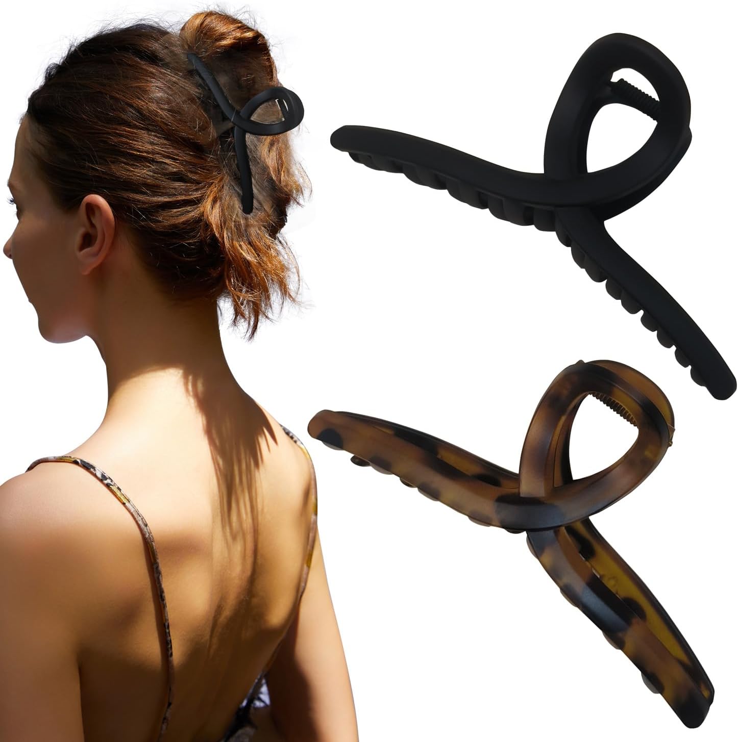 Sparkling Dazzle 5 inch extra large matte hair claw clip front view
