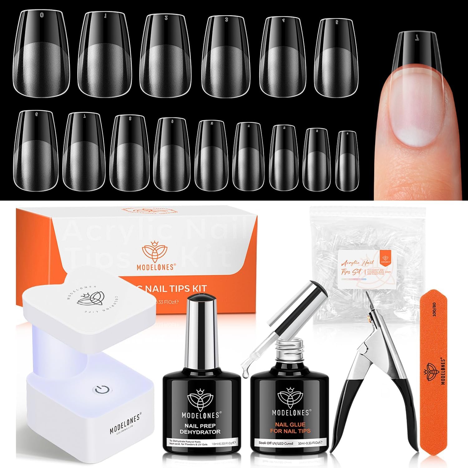 Modelones X Nail Gel Kit Short Coffin set front view