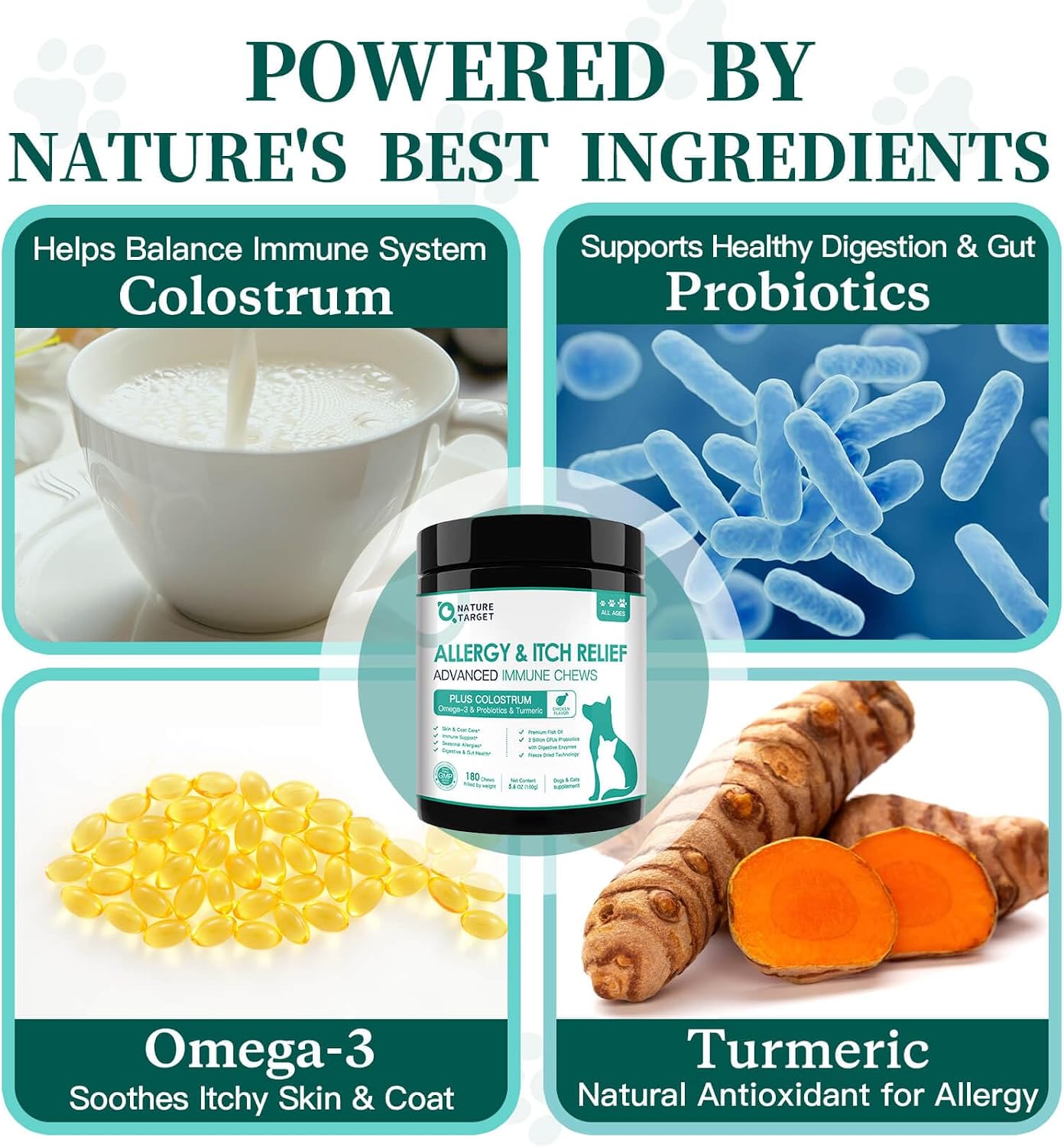 Nutritional facts panel showing three billion CFU probiotics and digestive enzymes.
