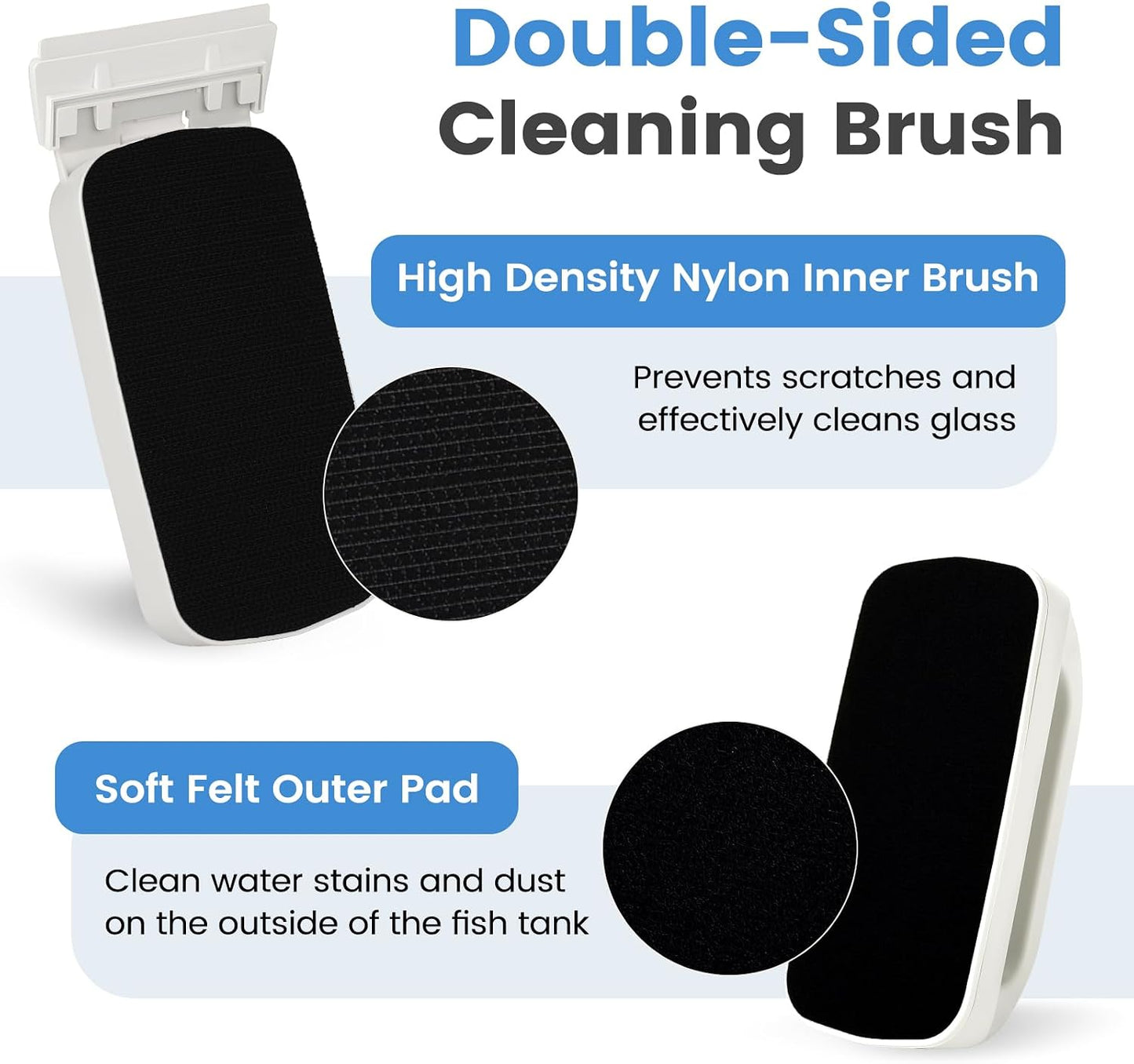 Ergonomic non-slip handle of the aquarium glass scrubber