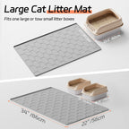 Bulkniu large cat litter mat under a standard litter box demonstrating room coverage.