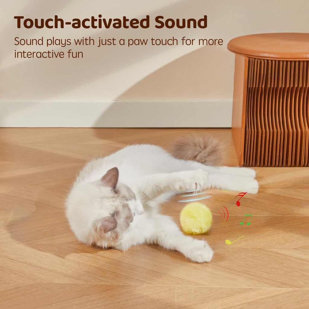 Close up of Potaroma interactive cat kicker toy showing durable stitching