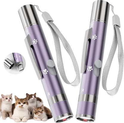 Cat Toy, Distinctive Purple Painted Metal Casing with Paw Print Design, USB Rechargeable, 3 Light Modes & 5 Adjustable Patterns,Interactive Chase Toy for Indoor Cat & Dog & Bird Training & Exercise - Image 9