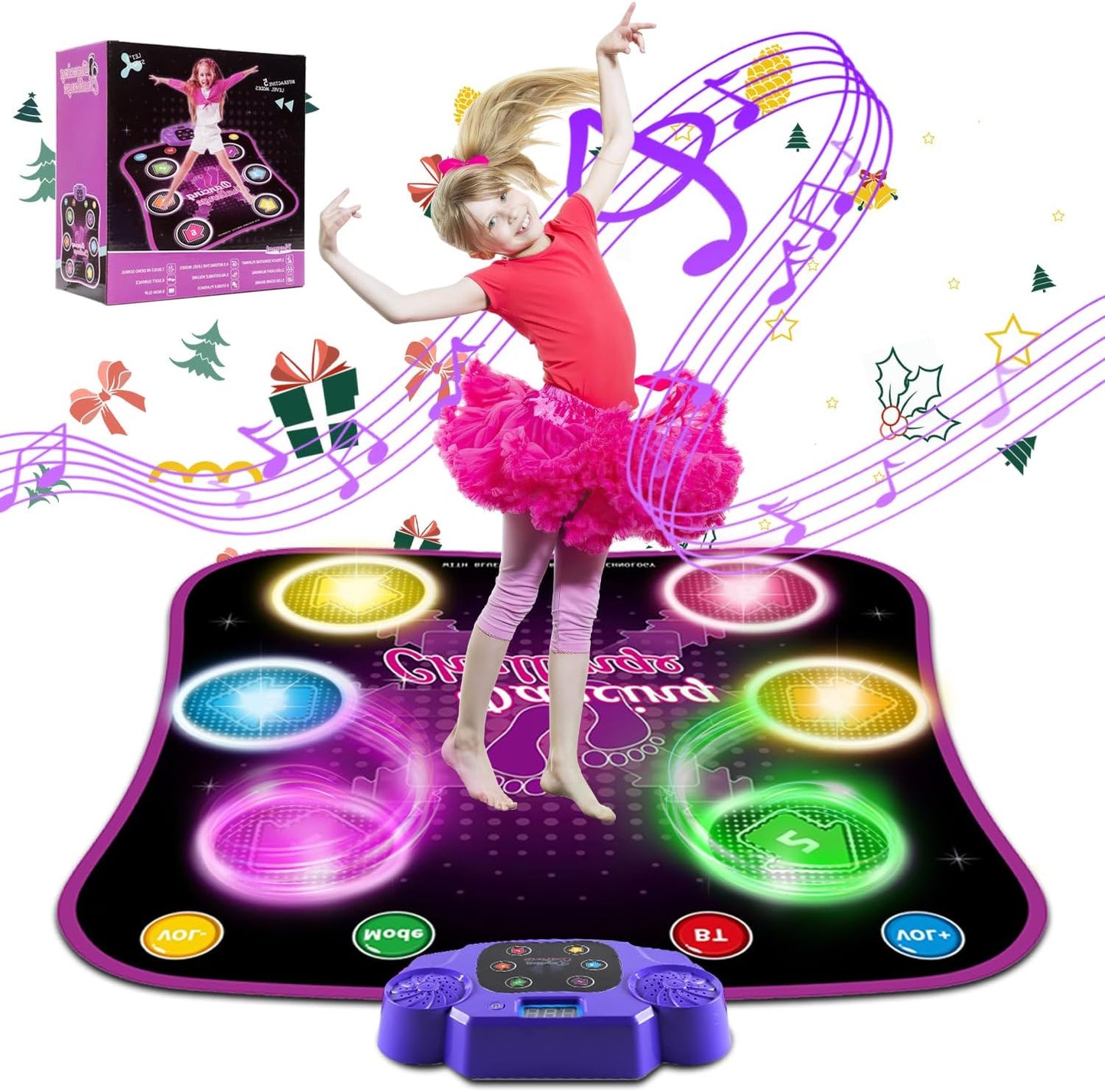 Fuairmee electronic dance mat with light up keys front view