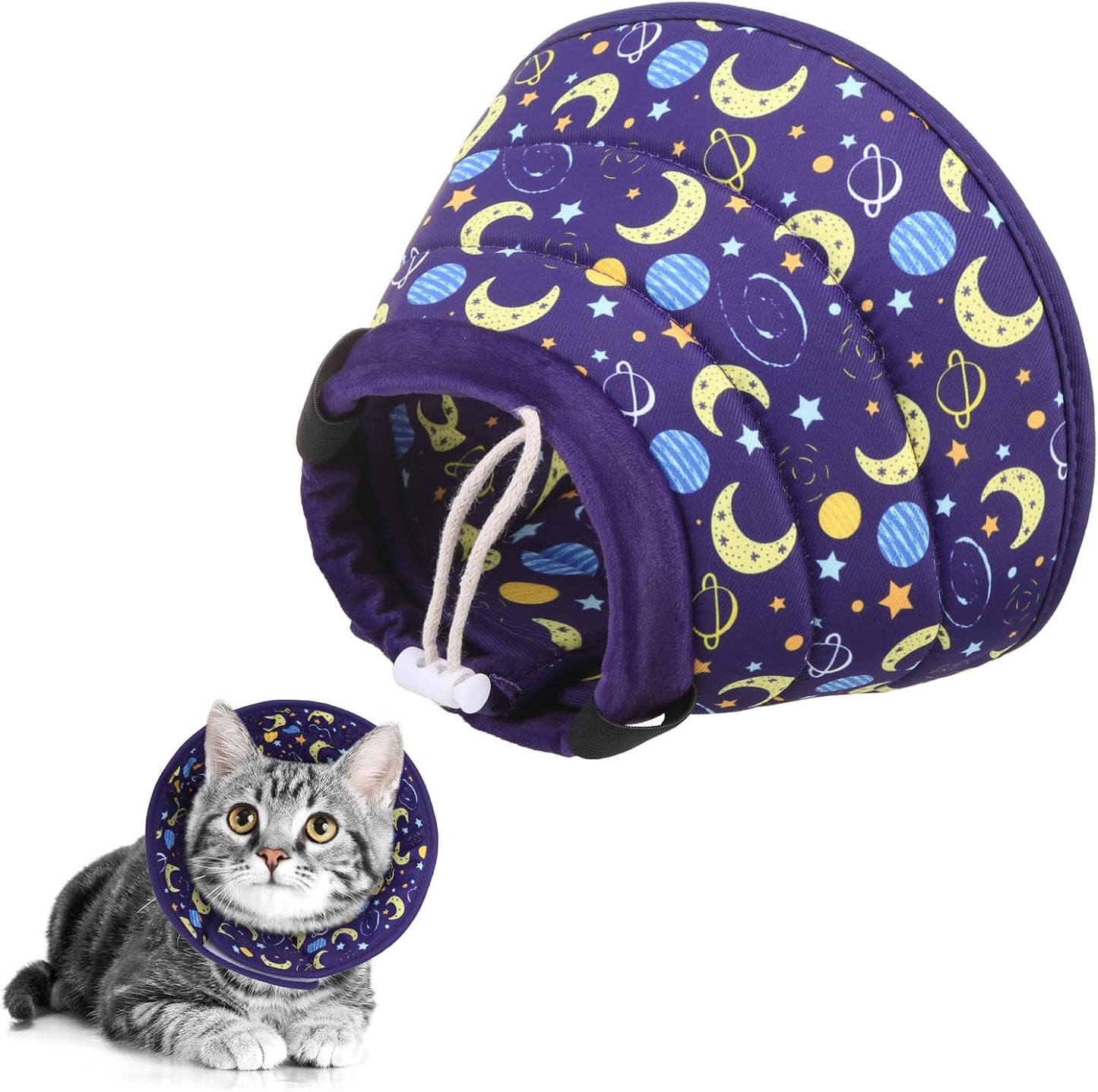 KOOLTAIL Cat Cone Collar Soft, Adjustable Cat Cones to Stop Licking, Foldable Donut Water Resistant Pet Recovery Neck E Collars After Surgery, Kitten Elizabethan Collar for Small to Large Cats,Brown M - Image 15