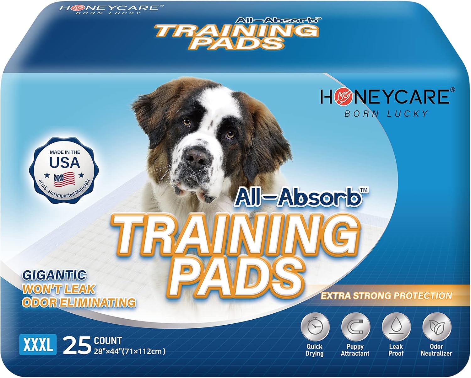 Honey Care All-Absorb, Small 17.5" x 23.5", 120 Count, Dog and Puppy Training Pads, Ultra Absorbent and Odor Eliminating, Leak-Proof 5-Layer Potty Training Pads with Quick-Dry Surface, Blue, A05 - Image 12