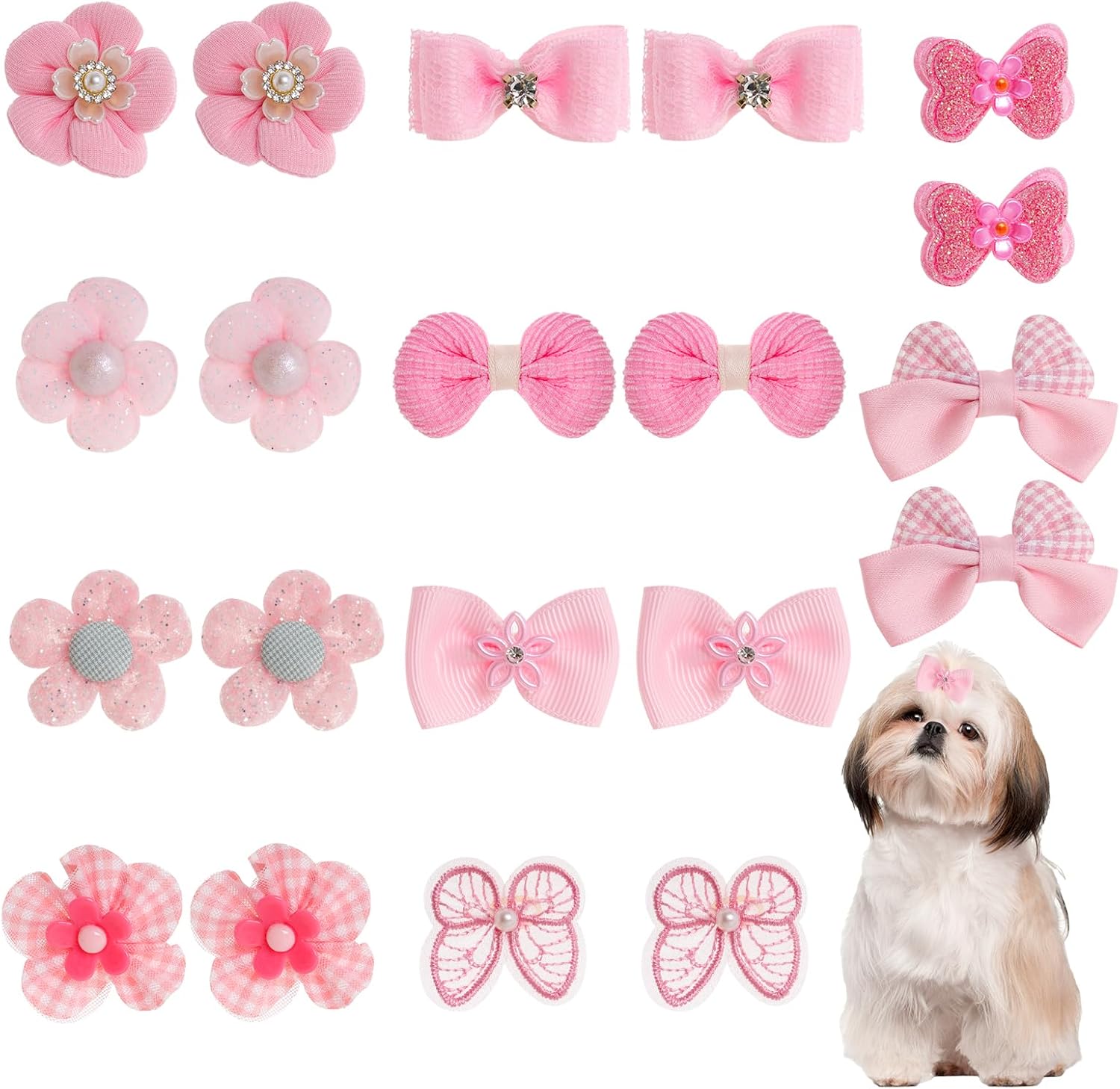 Gvhntk light pink small dog hair bows set front view