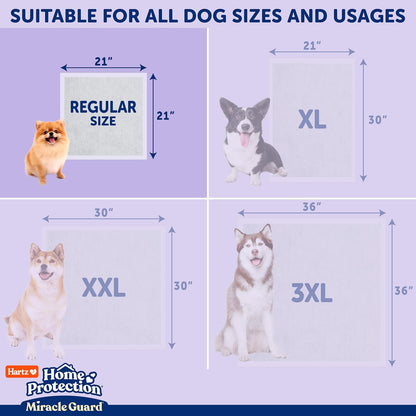 Hartz Miracle Guard Dog and Puppy Dog Pads Max Absorbency 24 Hour Use Odor Eliminating Lavender Scented No Leaks, Regular Size 25 Count - Image 9