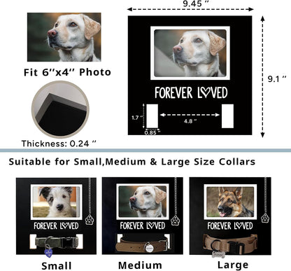 MYPAWLETS cat and dog remembrance frame displaying adjustable collar section and condolence card