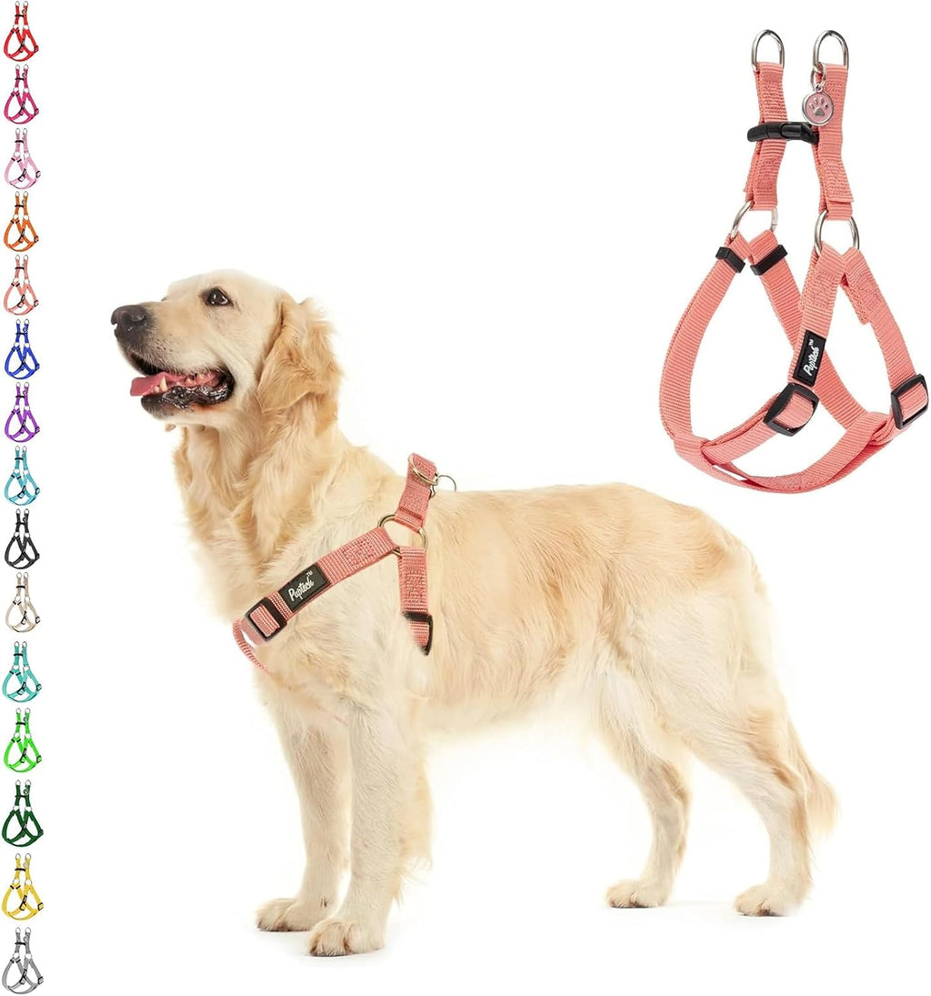 PUPTECK No Pull Dog Harness Soft Adjustable Basic Nylon Step in Puppy Vest Outdoor Walking with ID Tag Medium - Image 10