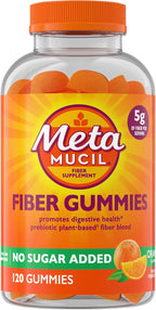Metamucil Fiber Gummies for Adults, No Sugar Added Orange Flavor, 5g Prebiotic Plant Based Fiber Supplement Blend, 120 Count - Image 10