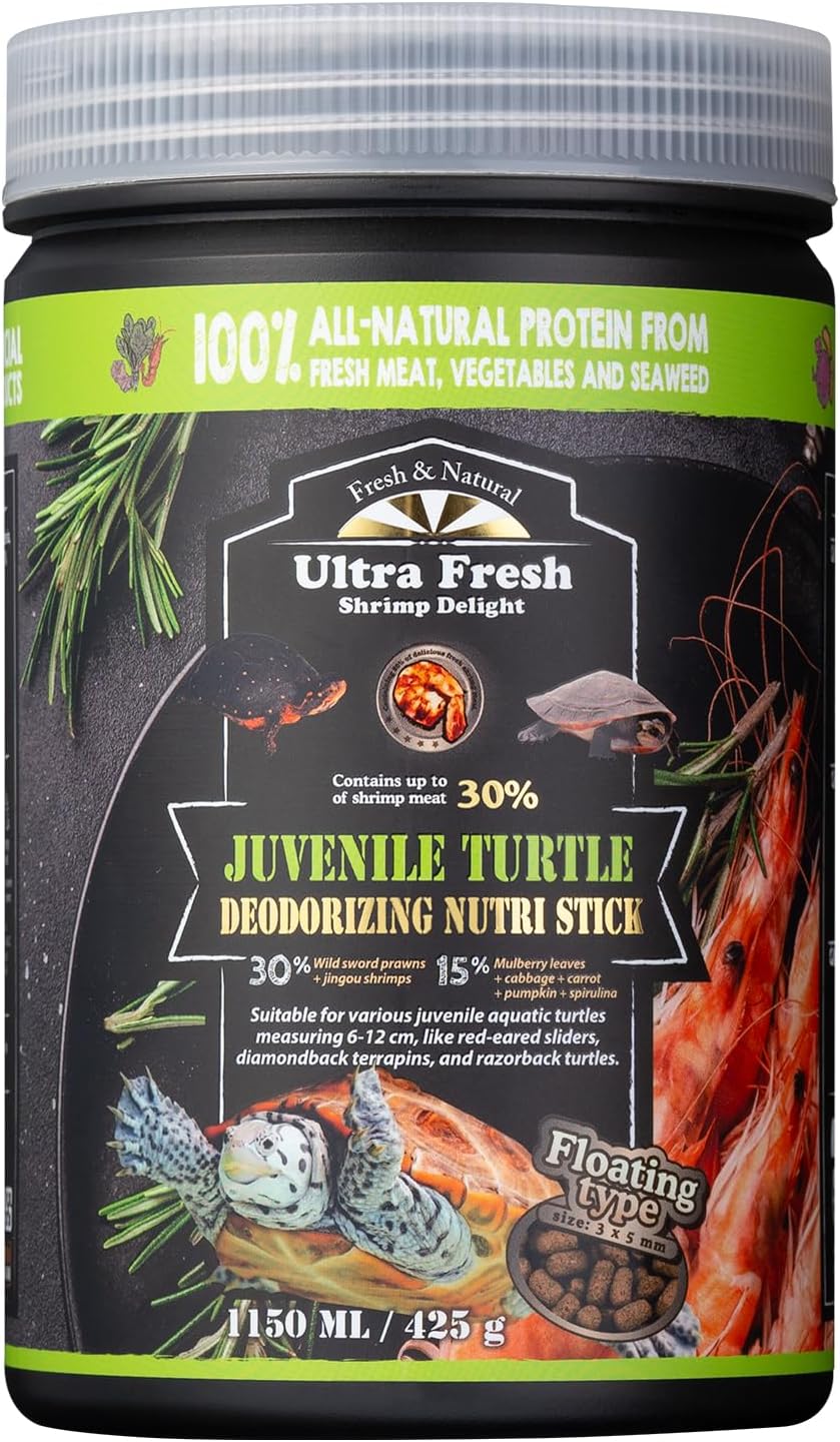 Ultra Fresh 1.6 Ounce turtle food bottle size comparison