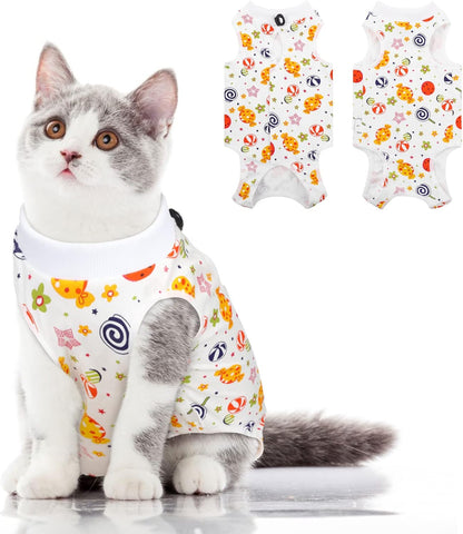 Cat Recovery Suit, Kitten Surgical Full Bodysuit for Abdominal Wound Protector Anti Licking After Surgery, Professional Bandages Cone E-Collar Alternative for Small Male & Female Pets - Image 13