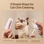 Natural witch hazel and oat complex feline acne wipes for sensitive skin.