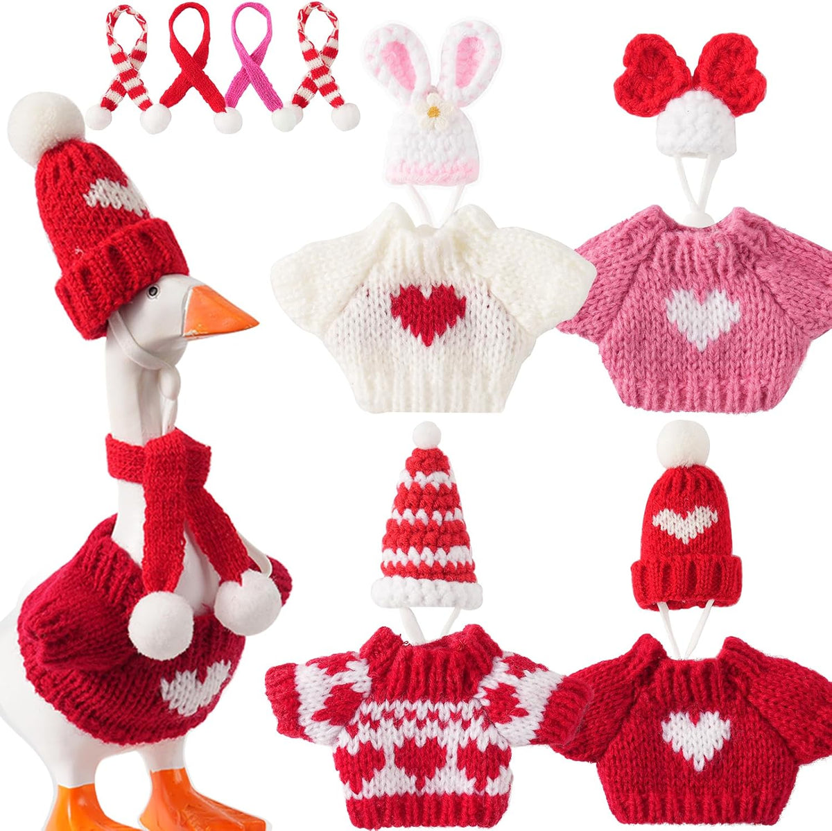 4 Set 7inch Desk Goose Outfits, Mini Desktop Goose clothes Desk Goose Accessories Set for Magnetic Goose Statue - Image 12