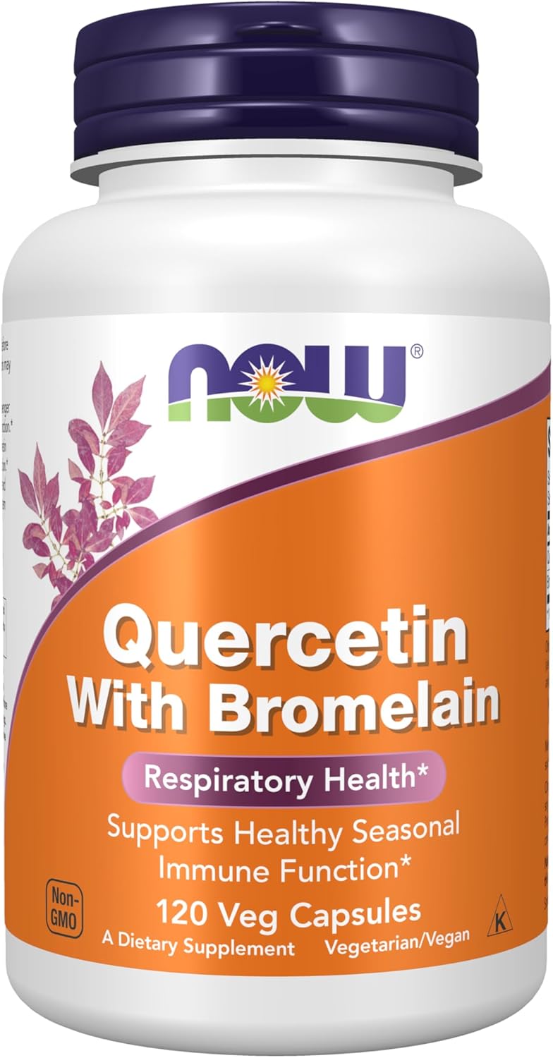 Now Foods Quercetin With Bromelain front view bottle packaging supplement