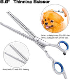 Safe dog face and paw trimming with professional rounded edge scissors