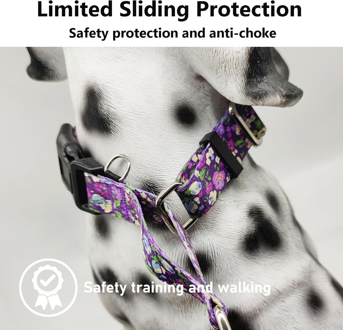 Fidohug premium imported pet collar highlighting the durable stitching and vibrant flower print