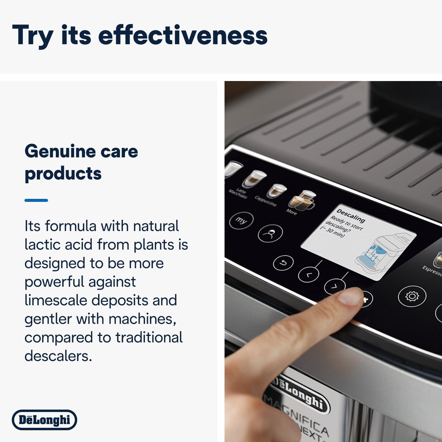 De'Longhi EcoDecalk Descaler, Eco-Friendly Universal Descaling Solution for Coffee & Espresso Machines, 2-Pack (1 use per pack) - Image 4