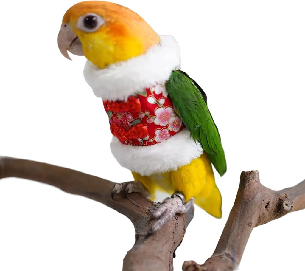 Bird Costume Diaper Flight Suit Bee Shape Clothes Cosplay Photo Prop for Parrots Lovebird Budgie Parakeet Cockatiel Sun Conure, Small Animals Apparel (Bee Without Diaper, Medium), Green (BPF1) - Image 12