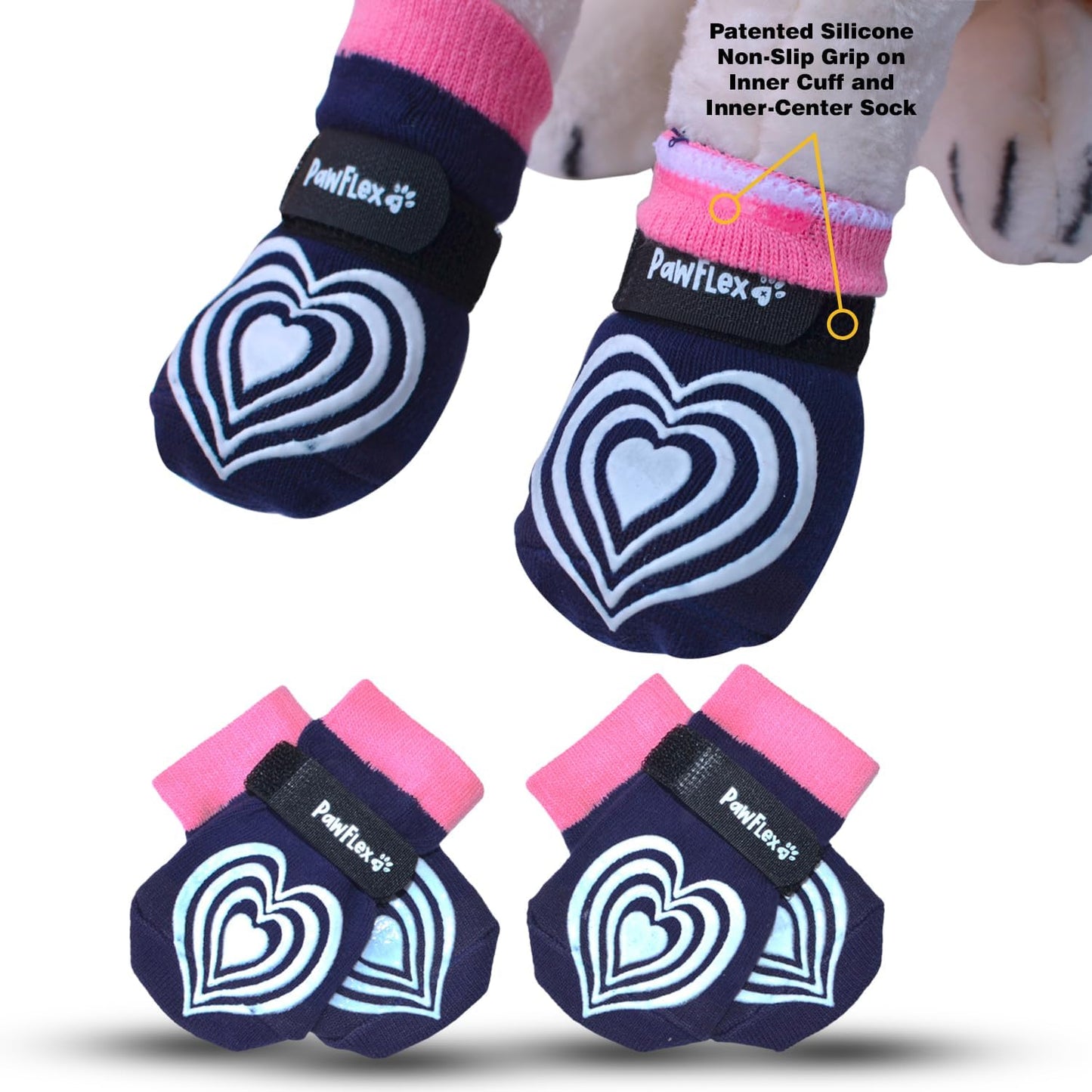 Medical Therapeutic Double Sided Non-Slip Cotton Dog Socks | PawFlex Comfy Pawz Silicone Grip on Inner Cuff No Twisting or Sliding Off | Senior & Disabled Dog Traction Control |Pet Paw Protection - Image 9