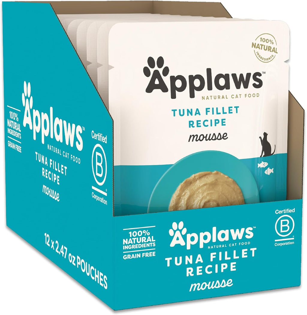 Applaws Fish Variety Wet Cat Food Mousse 12-Pack, High Protein, Limited Ingredient, Grain Free, Wet Cat Food Pouches, No Fillers, No Artificial Additives (12 x 2.47 oz Pouches) - Image 9