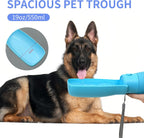 Side profile of the blue VEPOUYU foldable puppy bowl showcasing the durable food grade plastic material.