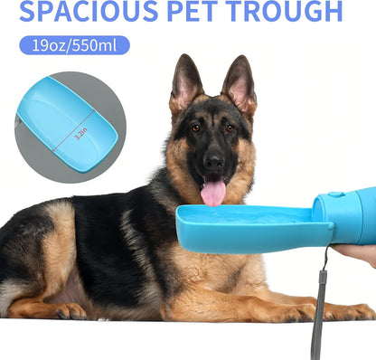 Side profile of the blue VEPOUYU foldable puppy bowl showcasing the durable food grade plastic material.