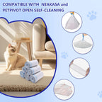 Unscented cat waste drawer liners being pulled open to show large capacity dimension.