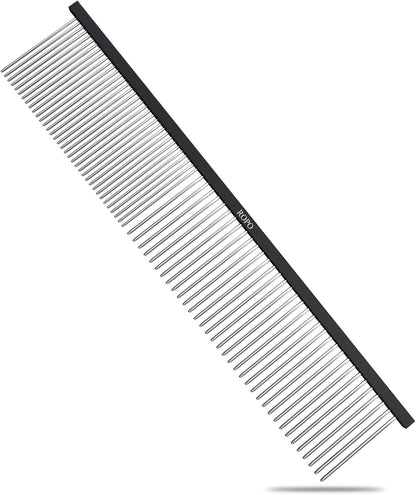 Authentic ROPO imported pet hair texturizing and knot removal steel comb packaged view