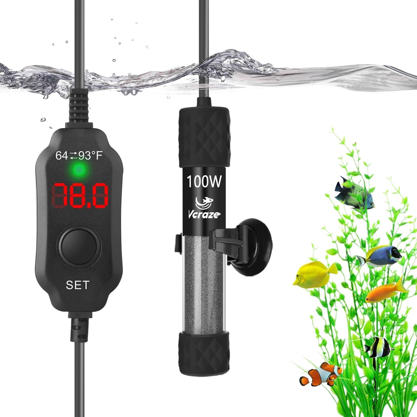 25W Compact Aquarium Heater for 3-5 Gallon Tanks | Super Short Submersible Fish Tank Heater with LED Digital Thermostat, Dry-Run & Overheat Protection, Memory Function - Image 10