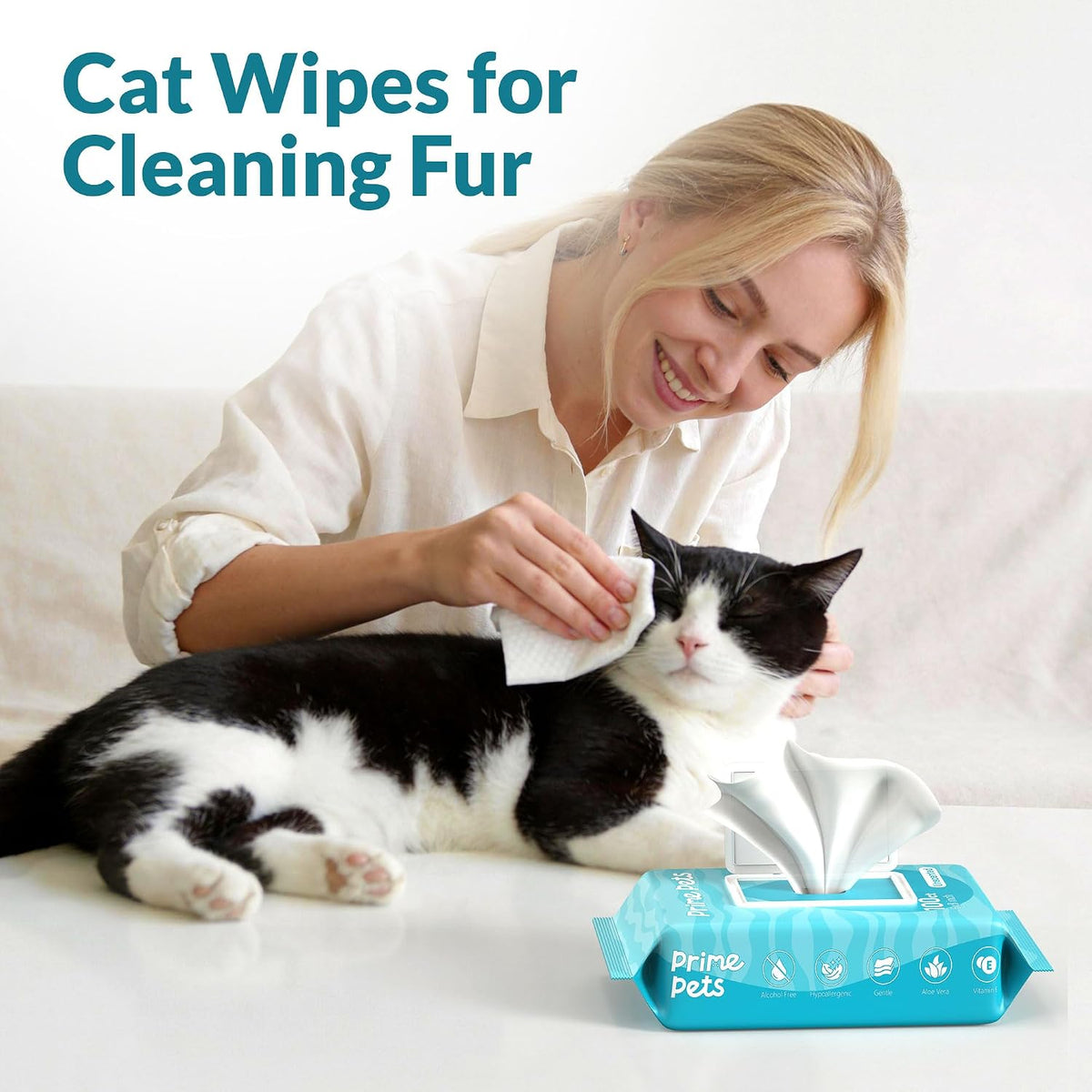 Durable non woven large pet wipes for daily cleaning between baths